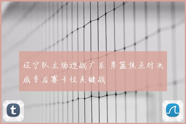 辽宁队主场迎战广东 男篮焦点对决成季后赛卡位关键战